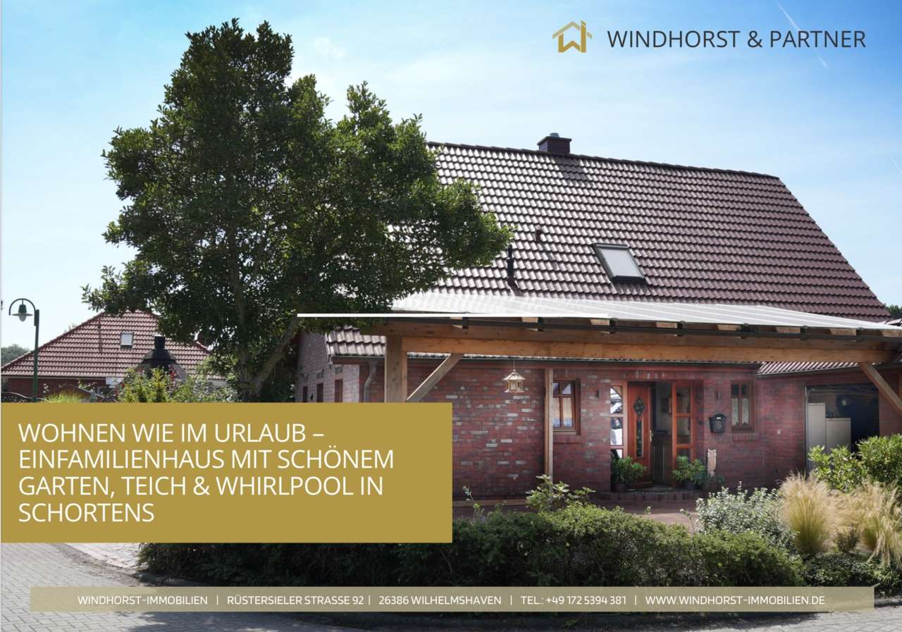 WOHNEN WIE IM URLAUB - EINFAMILIENHAUS MIT SCHÖNEM GARTEN; TEICH UND WHIRLPOOL IN SCHORTENS